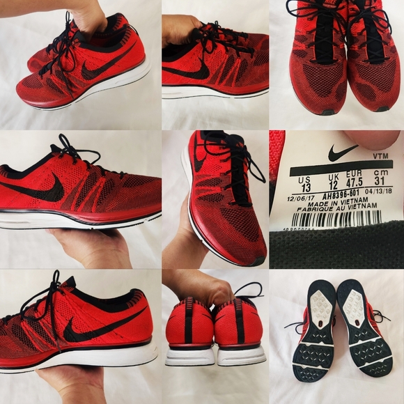 NIKE MENS FLYKNIT TRAINER UNIVERSITY RED AH8396-601 size 13 Men's sneakers shoes - Picture 3 of 16